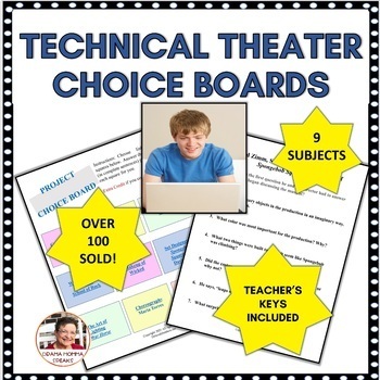 Preview of Theater Arts Lesson | Technical Theater Choice Boards| Great for Differentiation