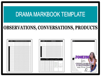 Preview of Drama Markbook Templates Observation/Conversation/Product Assessing