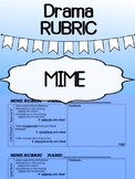 Drama Mime RUBRIC for middle school and high school