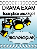 Drama -  Monologue Exam for high school (complete package)
