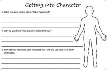 Preview of Drama P-2 Character Worksheet (C2C Aligned)