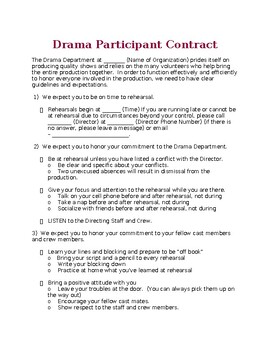 Preview of Drama Participant Contract