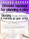 Drama Planning a play - Blocking and what to write on a script