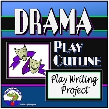 Preview of Drama Play Writing Project Outline with Easel Activity Printable and Digital