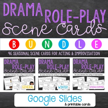 Preview of Drama Role Play Scene Card Starters for Acting and Improvisation BUNDLE