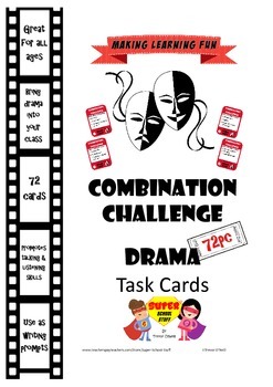 Preview of Drama Role Play or WritingTask Cards-Combination Improv Challenge-72pc
