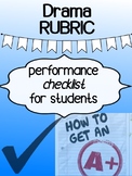 Drama - Rubric - Performance Checklist for students ("how 