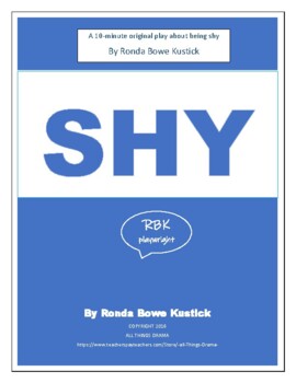 Preview of SHY, a 10-minute play by Ronda Bowe Kustick