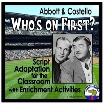 Preview of Drama Script Abbott and Costello Who's on First - Baseball Card Template