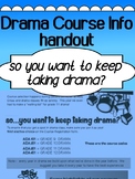 Drama - So You Want To Keep Taking Drama?  Course INFO handout