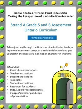 Preview of Drama & Social Studies Grade 5 and 6 Ontario Curriculum Assessment Google Slides