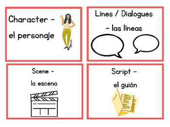 Preview of Drama-Spanish Vocab Flash Cards