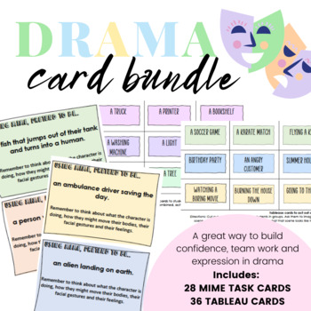 Preview of Drama Task Card Bundle- Mime and Tableau