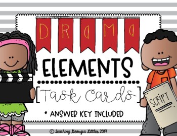 Preview of Distance Learning - Drama Elements Task Cards