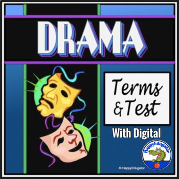 Preview of Drama Terms Test, Study Guide, Graphic Organizer - Easel Activity and Assessment