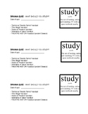 Drama - Test/Quiz - Grade 9 "What to study" sheet