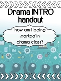 Drama - The First Day - How am I being marked in drama? Handout
