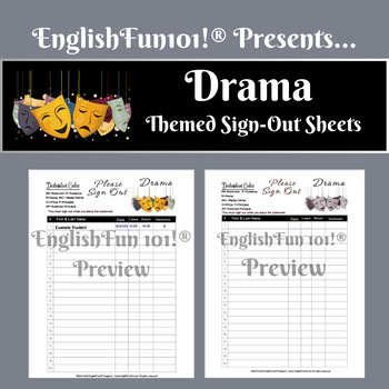 Preview of Drama-Themed Destination Sign-out Sheets