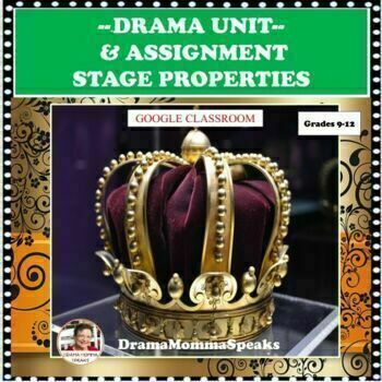 Preview of Drama Unit| Stage Properties High School Level With Google Slides