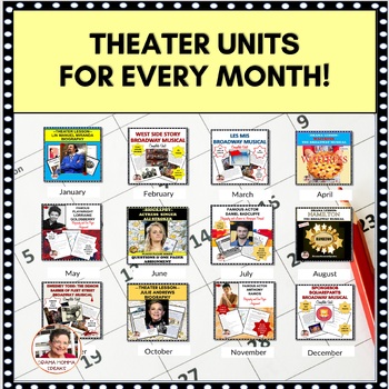 Preview of Drama Units: Month by Month | Broadway Musicals | Biographies Actors| Actresses
