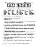 Drama Vocabulary Fill-in-the-Blanks Worksheet