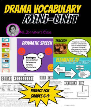 Preview of Drama Vocabulary Mini-Unit - Presentation, Worksheet, and Quizzes