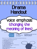 Drama - Voice Unit - Vocal Elements for high school