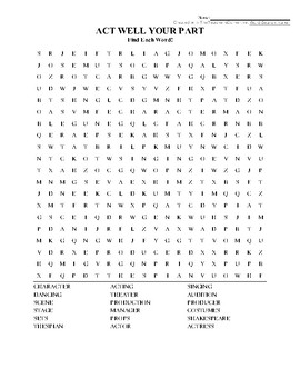 Preview of Drama Word Search!