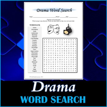 Preview of Drama Word Search Puzzle