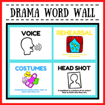 Preview of Drama Word Wall | Elementary Theatre Vocabulary