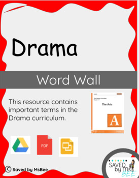 Preview of Drama - Word Wall List