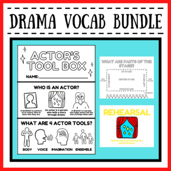 Preview of Drama Word Wall, Coloring Book & Pages Bundle | Elementary Drama Vocabulary