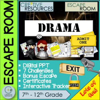 Preview of Drama and Performance Escape Room (Team work | Puzzles | Activities )
