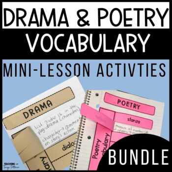 Preview of Drama  and Poetry Vocabulary Mini-Lesson Bundle