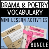 Drama  and Poetry Vocabulary Mini-Lesson Bundle