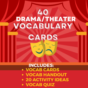 Preview of Drama and Theater Vocabulary - Flash Cards, Activities, and Quiz