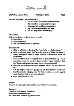 Preview of Drama workshop lesson plans - Toys