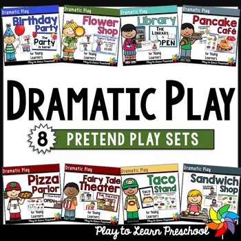 Preview of Dramatic Play Pretend Play Printables for Preschool PreK Bundle #2