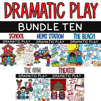 Preview of Dramatic Play Bundle Ten Seasonal Dramatic Play
