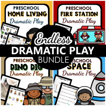 Preview of Dramatic Play Endless Mega Bundle /  Preschool & PreK Pretend Play Centers