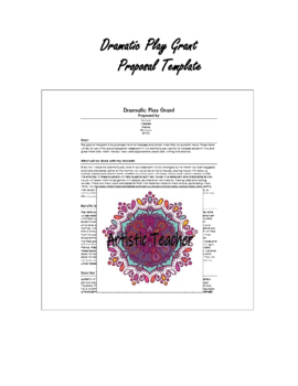 Preview of Dramatic Play Grant Proposal Template