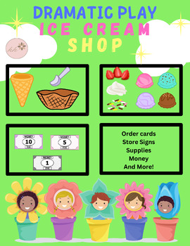 Preview of Dramatic Play Ice Cream Shop | Store | Make Believe | Pretend Play
