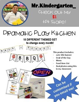 Preview of Dramatic Play Kitchen Center - 10 Themes/Months aka Year Set