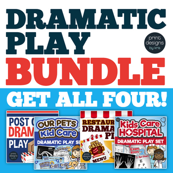 Preview of Dramatic Play Post Office, Veterinarian, Hospital, Restaurant - BUNDLE ONE