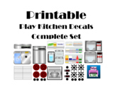 Dramatic Role Play Kitchen Decal Set. Pretend Kid's Applia