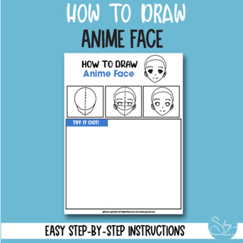 Preview of Draw Anime Face and HeadStep by Step Printable
