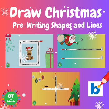 Preview of Draw CHRISTMAS THEME Pre-Writing Shapes & Lines