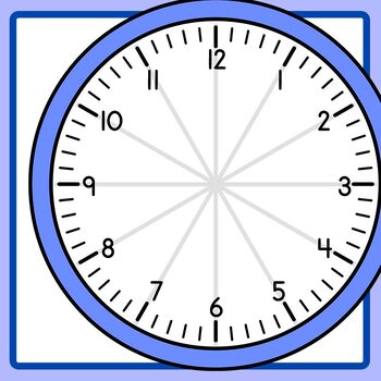 Draw Hands on Clocks with Guidelines - Telling Time Clocks Clip Art