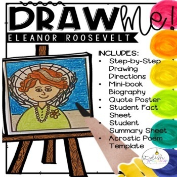 Preview of Draw Me! Eleanor Roosevelt Directed Drawing | Women's History