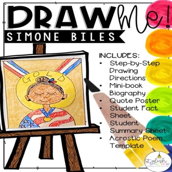 Preview of Draw Me! Simone Biles Directed Drawing | Women's History Month
